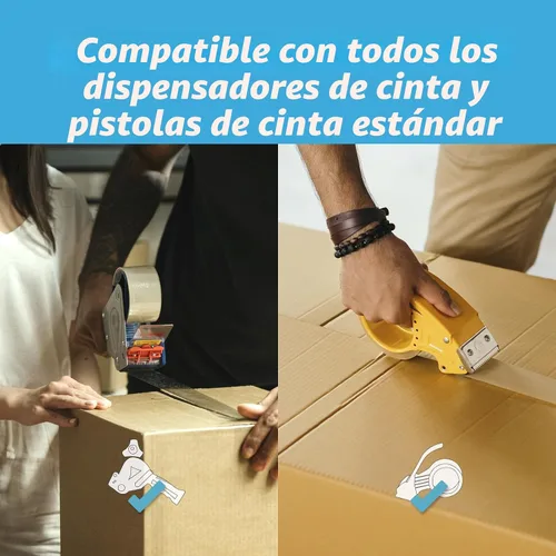 Vista 6 de Art3d 6 rollos de cinta de sellado de cartón resistente, cinta de embalaje transparente, 1.88 pulgadas x 55 yardas, 2 mil de grosor