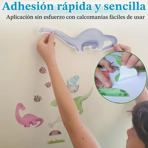 Vista 8 de Decoración de habitación de dinosaurios, calcomanías de pared de dinosaurios que brillan en la oscuridad para dormitorio de niños, calcomanías