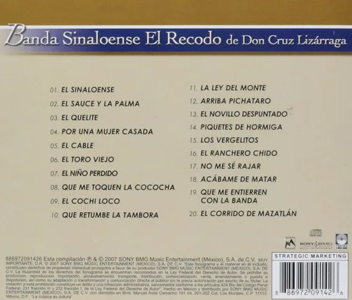 Vista 2 de BANDA SINALOENSE EL RECODO DE DON CRUZ LIZARRAGA / BRILLANTES