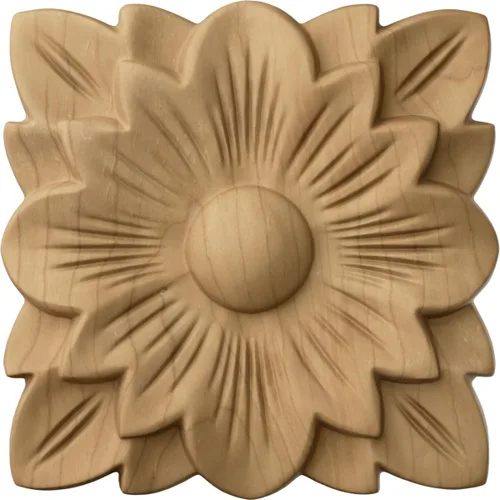 Vista 10 de Ekena Millwork ROS03X03SPAL Roseta cuadrada primaveral, 3 1/2"W x 3 1/2"H x 1/2"P, aliso