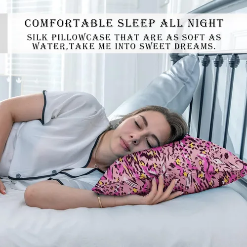 Vista 122 de Funda de almohada de seda para cabello y piel, suave, transpirable y sedosa, juego de fundas de almohada 100% tamaño estándar de 2 piezas, fundas
