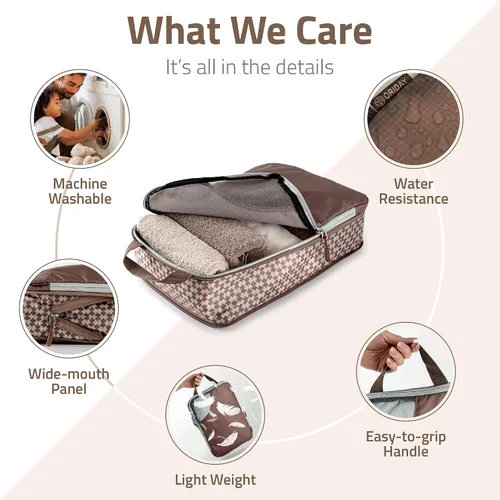 Vista 6 de Oriday Juego de 8 cubos de compresión para accesorios de viaje, bolsas expandibles para ropa, artículos de tocador, mochilas, elementos esenciales