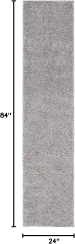 Vista 3 de SAFAVIEH Tahoe Shag Collection - Alfombra de área de 2 x 7 pies, color gris, diseño geométrico, felpa de 1.2 pulgadas de grosor, ideal para zonas