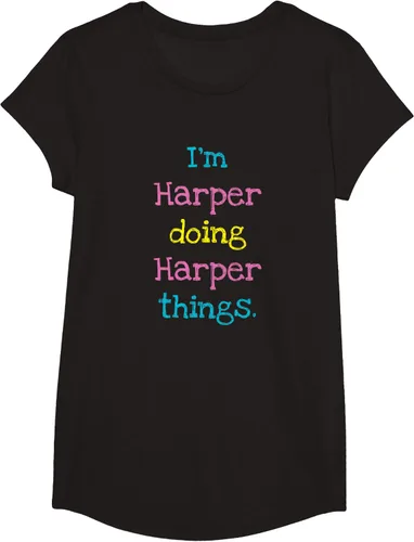 Vista 5 de Harper - Camiseta de regalo para niños con texto personalizado