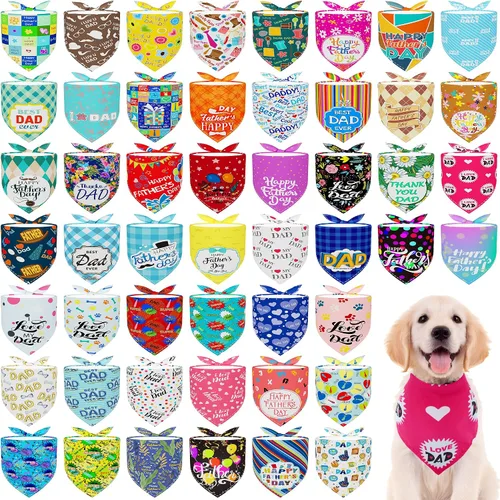 Vista 11 de 50 pañuelos para perro para el día del padre, a granel, grandes, XL, XXL, XXXL