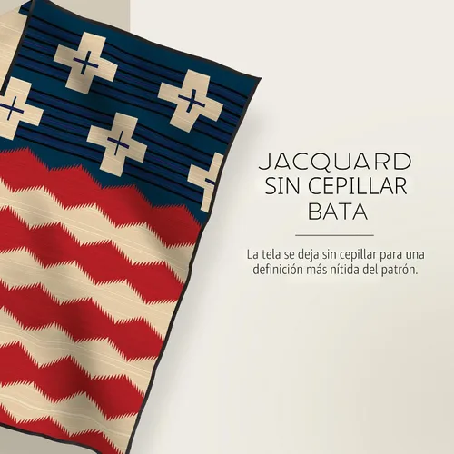 Vista 2 de Pendleton Brave Star Manta Rojo/Blanco/Azul, Talla única Reversible, Ultrasuede Binding, Made in USA, Brave Star