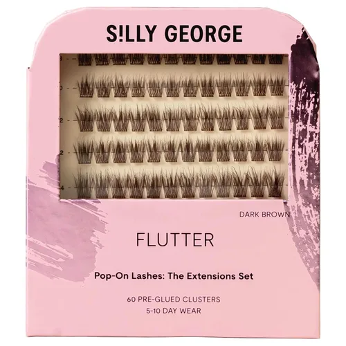 Vista 14 de Silly George Pestañas Pop-On – racimos de pestañas postizas prepegadas de 1 paso para bricolaje, extensiones de aspecto natural, Negro - Bloom