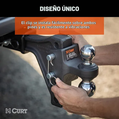 Vista 8 de CURT 45935 Soporte de bola de enganche de remolque ajustable con doble bola, vástago de 2 pulgadas, hasta 15,000 libras