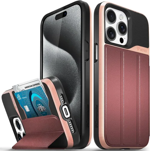 Vista 16 de VENA vCommute - Funda tipo cartera compatible con Apple iPhone 14 (6.1 pulgadas) (protección contra caídas de grado militar), funda de cuero