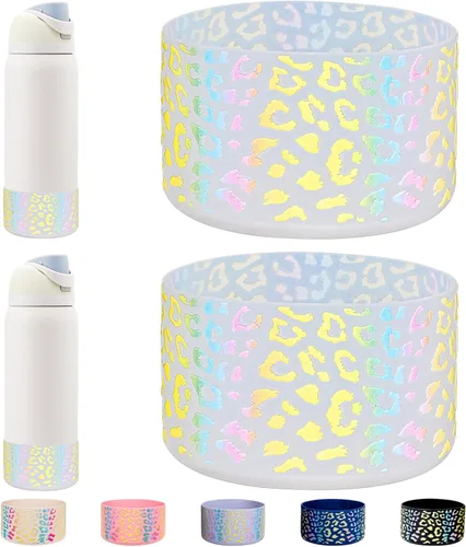Vista 60 de WK IEASON 2 fundas de silicona para botella de agua Owala, base protectora para botella de agua Owala FreeSip Twist y Flip Flask accesorios