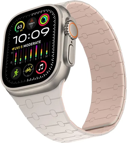 Vista 8 de Compatible con correa de Apple Watch de 49mm 46mm 45mm 44mm 42mm 41mm 40mm 38mm, correa de bucle magnético ajustable de silicona para iWatch Ultra