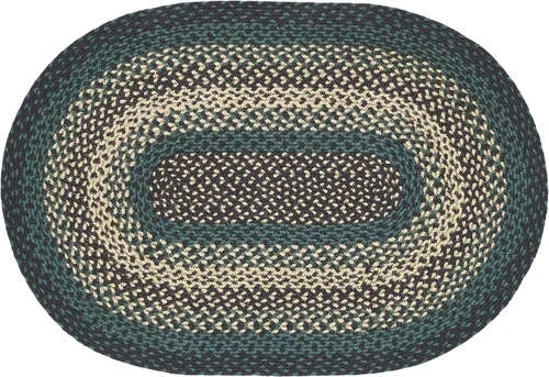 Vista 12 de VHC Brands Pine Grove, alfombra trenzada de yute, tapete de medio círculo, verde, 16.5 x 34 pulgadas