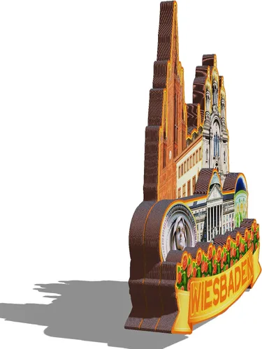 Vista 2 de Wiesbaden Alemania - Imán de madera 3D para nevera, recuerdos coleccionables, decoración hecha a mano