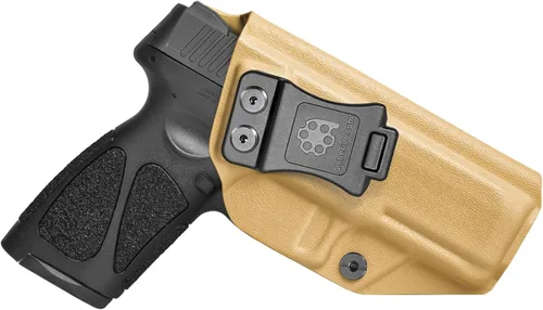 Vista 11 de Made in USA Exact-Fit Kydex IWB Holster for Taurus G3 Sweat-proof design with a full sweat guard, adjustable cant, and zero-printing for daily