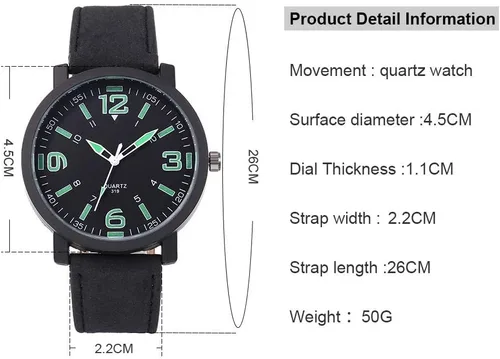 Vista 2 de YAZOLE Luminoso Reloj de Pulsera Hombres Reloj Impermeable Deportivo Reloj Hombre Reloj Reloj de Hombre ReDiam (Negro)