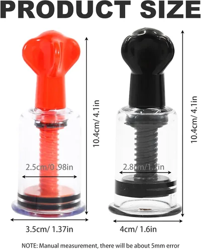 Vista 2 de Jesakmie 2 pares de correctores de pezones rojos de gran tamaño para mujeres que amamantan al mes, extractor de pezones, dispositivo de ventosa