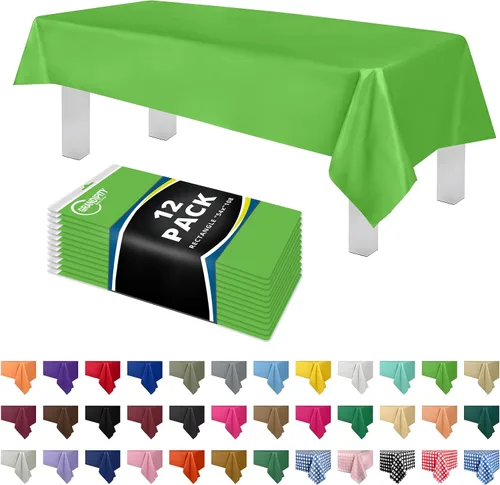Vista 51 de Mantel de plástico de alta calidad - 54 in. x 108 pulgadas. Grandipity - Mantel rectangular (6 y 12 unidades), Agua (Aqua)