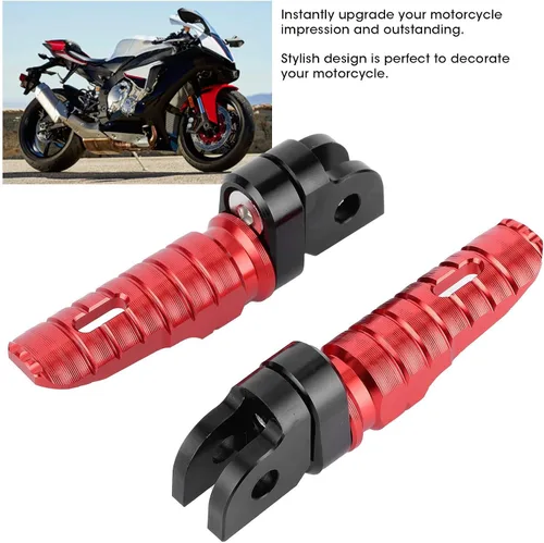Vista 2 de Soportes de clavija de pie, reposapiés delantero izquierdo y derecho, pares para Yamaha MT‑03 MT‑25 MT‑07 MT‑09 R3 XJ6 (rojo)