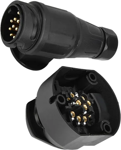 Vista 6 de Enchufe de remolque para remolque, 12 V, 13 pines, enchufe de remolque, adaptador de conector de enchufe para remolque, barra de remolque