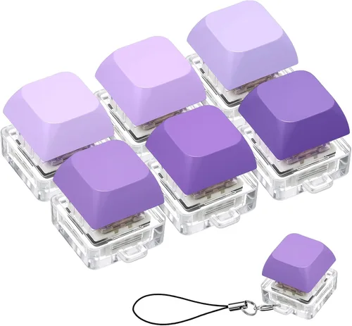 Vista 11 de Taiyin - 6 piezas de teclado, teclado clicker, llavero para la ansiedad con botón de descompresión, botón de clicker, juguetes para aliviar el Oscuro