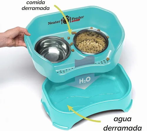Vista 3 de Neater Pet Brands Neater Feeder Deluxe Cuencos para Perros Elevad os a Prueba de Derrames para Perros Pequeños Menos de 19 lbs, Fabricado en EE.UU.
