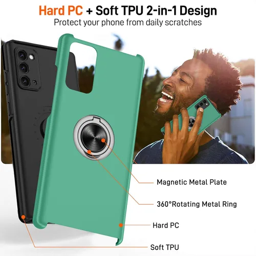 Vista 114 de Gritup - Funda para Galaxy A05S con protector de pantalla HD×2, funda protectora para teléfono a prueba de golpes con soporte magnético de anillo