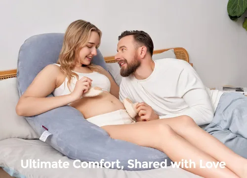 Vista 7 de Momcozy Almohada de embarazo para dormir - Dreamlign U Pro Almohada de maternidad
