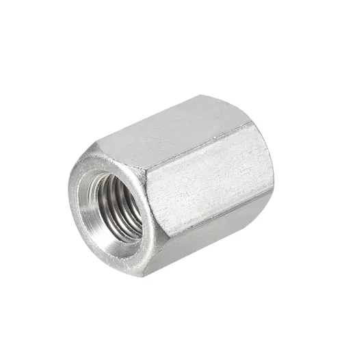 Vista 3 de uxcell Tuercas de acoplamiento M12 x 1.75 pulgadas de paso de 0.984 in de longitud, 1 tuerca de acoplamiento de varilla hexagonal métrica de acero