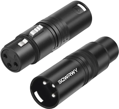 Vista 7 de Adaptador XLR hembra a TRS de 1/4 pulgadas, paquete de 2, conector equilibrado macho a XLR hembra para micrófono, interfaz de audio, mezclador
