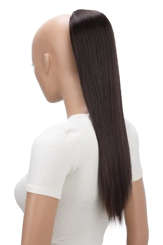 Vista 22 de CAISHA Extensión de cola de caballo de 22" con cordón voluminoso Straigtht negro-marrón PH503