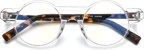 Vista 4 de HEPIDEM Gafas de acetato para hombre marco de anteojos ópticos retro vintage redondo para mujer