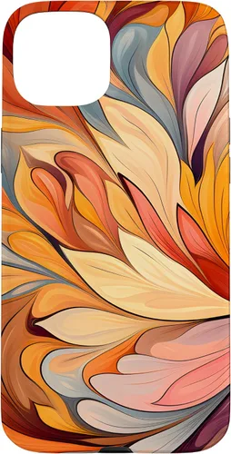 Vista 9 de iPhone 12 Pro Max Remolinos florales abstractos Funda de colores cálidos de otoño
