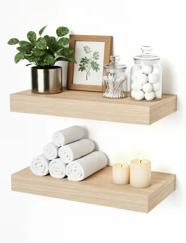 Vista 14 de Estantes flotantes de baño para pared, estantes de baño sobre el inodoro, estantes de pared y estante para libros, estante colgante, estantes