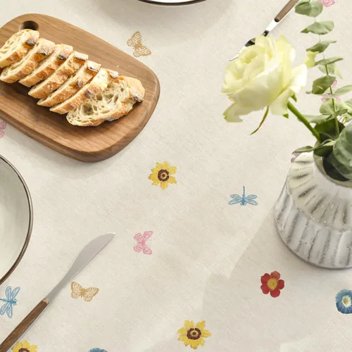 Vista 5 de Horaldaily Mantel de primavera rectangular de 52 x 70 pulgadas, diseño de flores florales, acuarela, lavable, para fiesta, picnic, cena, decoración