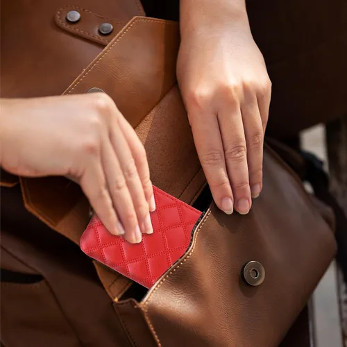 Vista 5 de simarro Monedero pequeño, con doble relieve, rombo de poliuretano, con cremallera, portátil, monedero corto para mujer, llavero con cremallera, mini