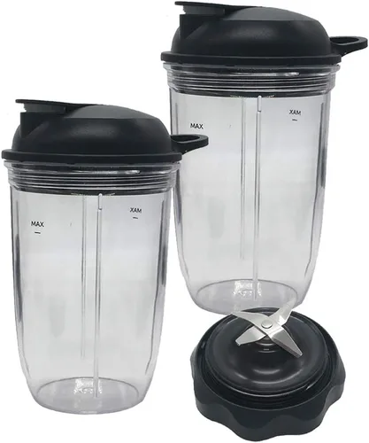 Vista 11 de Frasco personal de repuesto para exprimidor de 24 onzas con tapa para llevar, compatible con Nutribullet Ultra Plus+ Sistema de cocina compacto