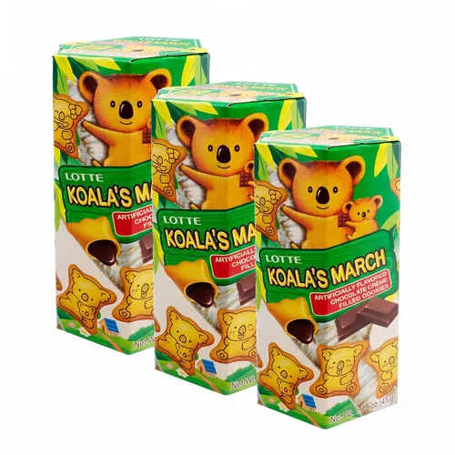 Vista 2 de Lotte Koala's March Cookie con crema de chocolate, 1.45 oz