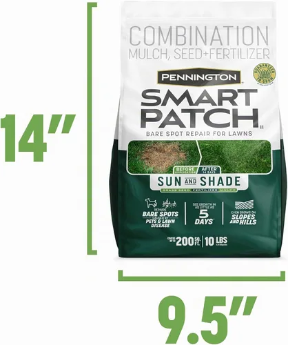 Vista 6 de Pennington Smart Patch Grass Seeds for Lawn, Sun and Shade Lawn Grass Repair Mix, 10 LB