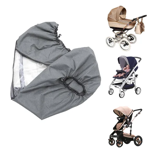 Vista 2 de Tiiyee - Funda de lluvia para cochecito, protector universal de viaje para bebé Waterproof Windproof Protection Breathable Protect from Dust with