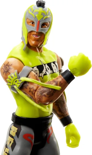 Vista 4 de WWE MATTEL Rey Mysterio Figura de acción Serie 124 Figura de acción Posable 6 pulgadas Coleccionable para edades de 6 años en adelante