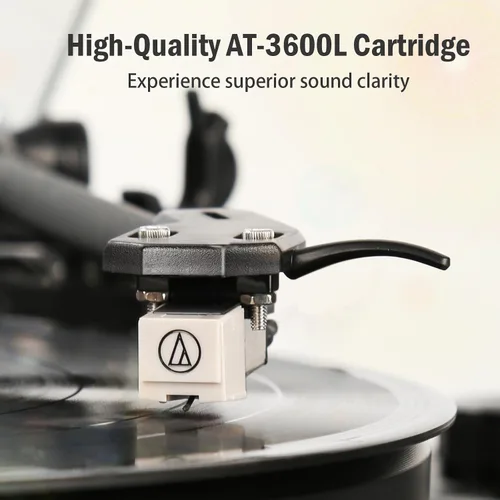 Vista 2 de 1 BY ONE High Fidelity All-in-One Record Player, Vinyl Turntable Negro