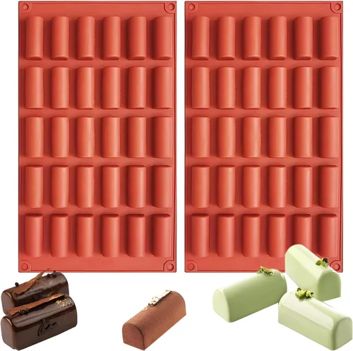 Vista 25 de Molde de silicona para chocolate en forma de dedo con 6 cavidades tipo barra para chocolate, dulces, pan, 11.6 x 6.8 x 1.3 pulgadas