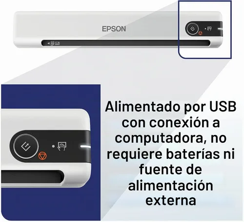 Vista 7 de Epson Escáner portátil de una sola hoja del escáner portátil del documento