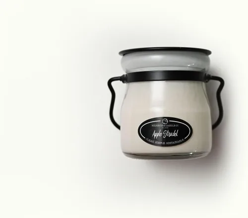 Vista 3 de Milkhouse Candle Company Apple Strudel - Vela de soja – Canela Manzana Aroma de vainilla – Tarro de crema de 5 onzas con tapa, más de 35 horas
