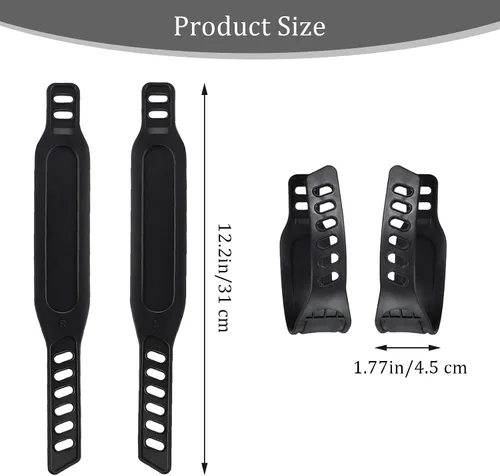 Vista 4 de 1 par de correas ajustables para pedal de bicicleta de ejercicio, correas de repuesto para pie de bicicleta estacionaria, universal para bicicleta A