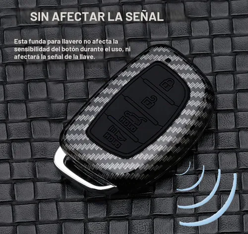 Vista 4 de Funda para llavero para Hyundai Tucson Elantra Sonata 2018, 2017, 2016, 4 botones, sin llave, funda para control remoto de entrada sin llave