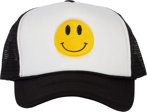 Vista 2 de Gravity Threads Sombrero de camionero ajustable con bordado de cara sonriente