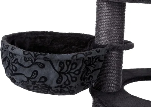 Vista 9 de TRIXIE Filippo - Torre para gatos de 50 pulgadas, postes rascadores de sisal, árbol para gatos con hamaca, plataformas, cama, juguetes colgantes