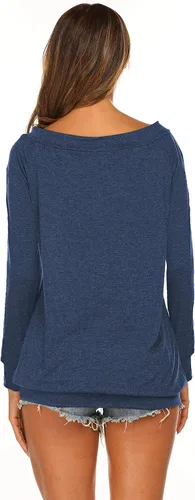 Vista 5 de Halife - Blusa de manga larga con hombros descubiertos y cuello bote para mujer