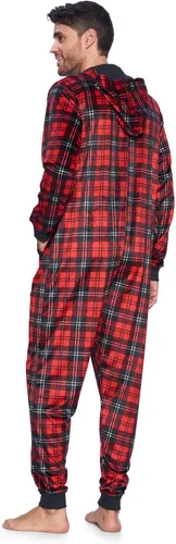 Vista 3 de Pijama de una sola parte Ashford Brooks para hombre de vellón de visón con capucha